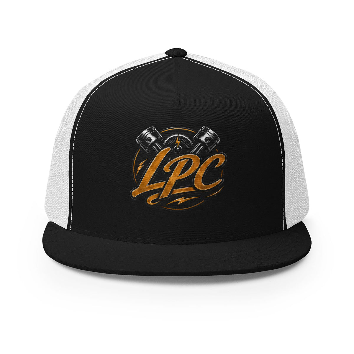 LPC Engine Logo Trucker Cap — Retro Mechanic Mesh Hat