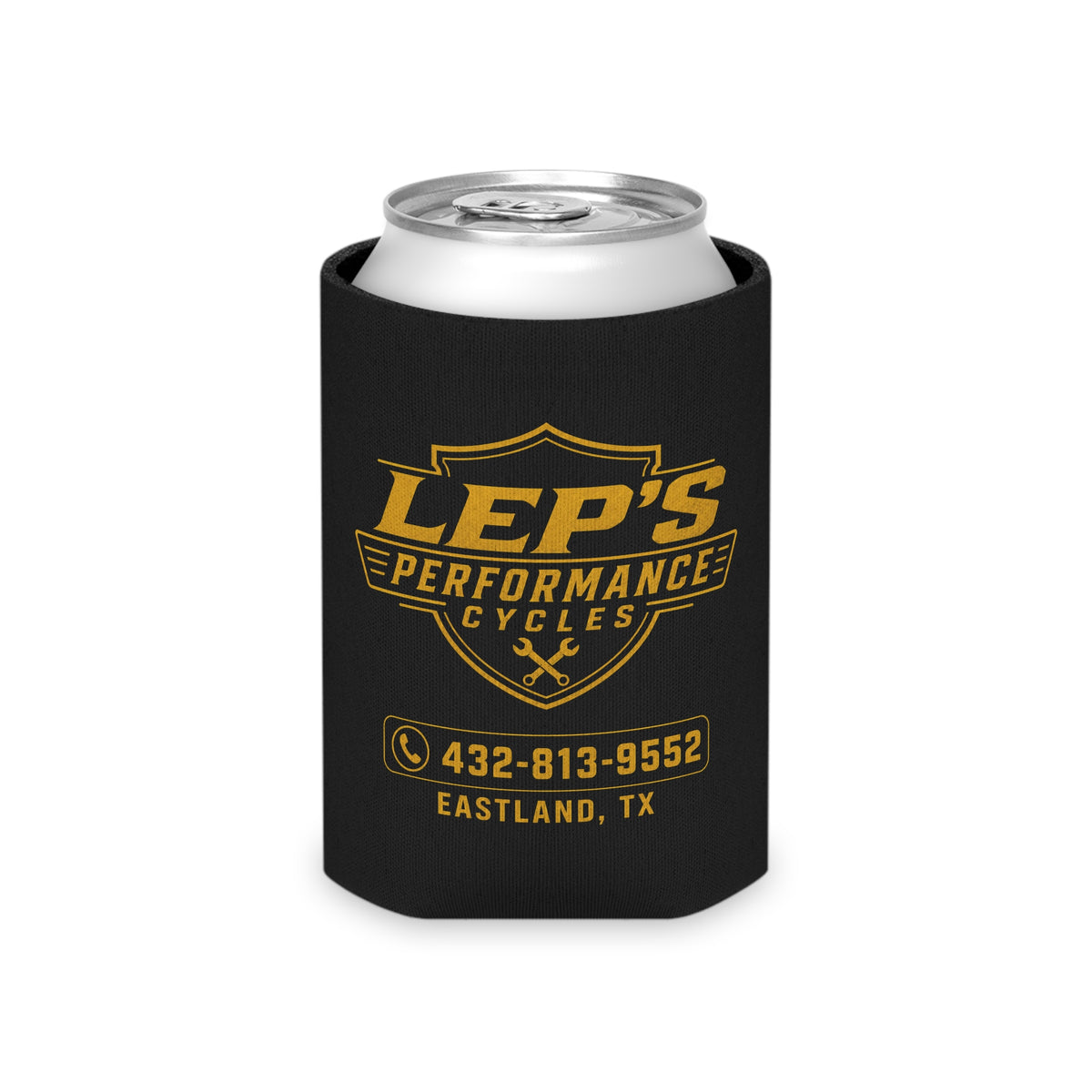 Can Cooler - LEP's Performance Cycles Logo (Eastland, TX)