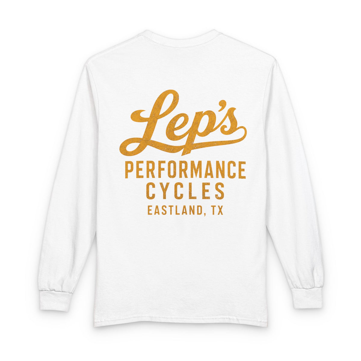 Lep’s Performance Cycles Long Sleeve Tee — Vintage Bike Shop Shirt