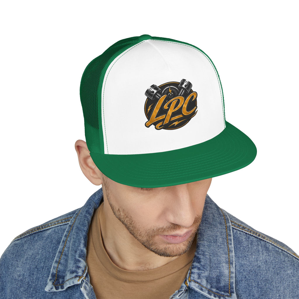 LPC Engine Logo Trucker Cap — Retro Mechanic Mesh Hat