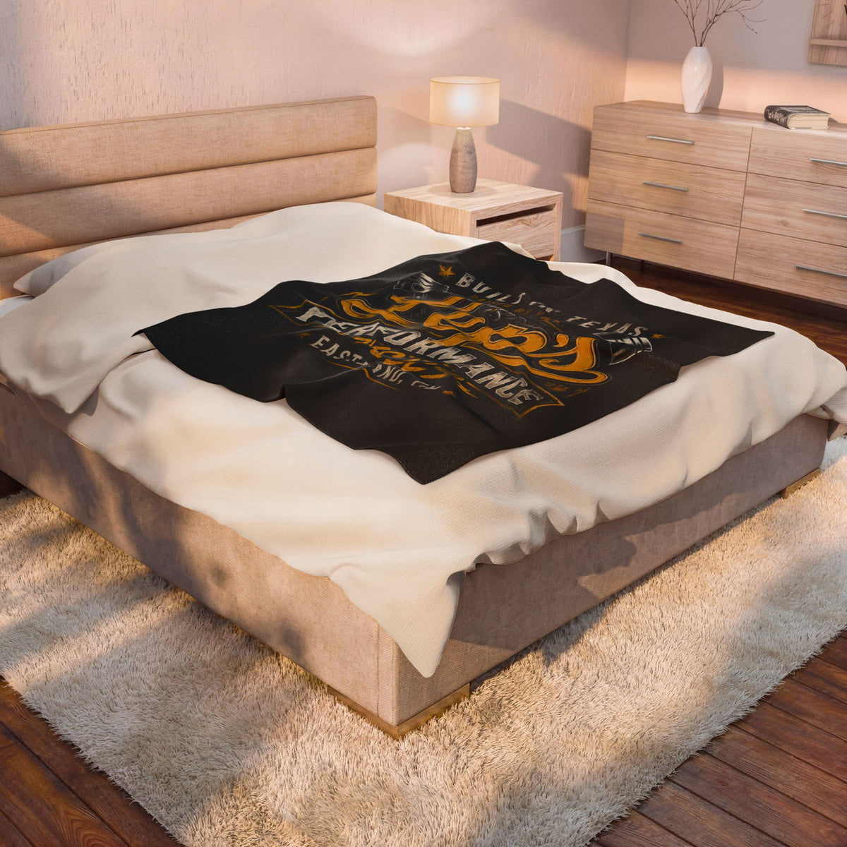 Lep's Performance Cycles Velveteen Plush Blanket — Built in Texas Motorcycle Throw