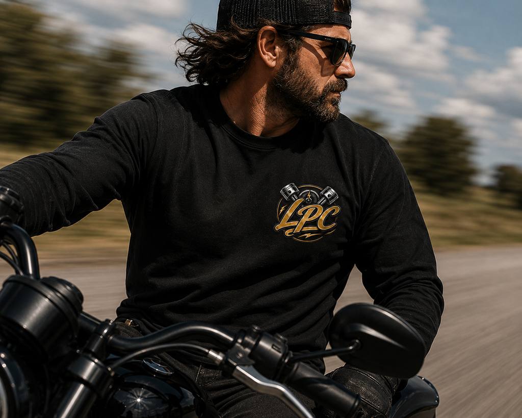 Lep's Performance Cycles Long Sleeve Tee — Motorcycle Garage Vibe