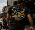 Lep's Performance Cycles T‑Shirt — Built in Texas Motorcycle Tee