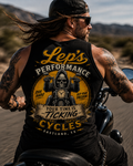 Motorcycle Club Tank Top — "Lep's Performance Cycles: Your Time Is Ticking"