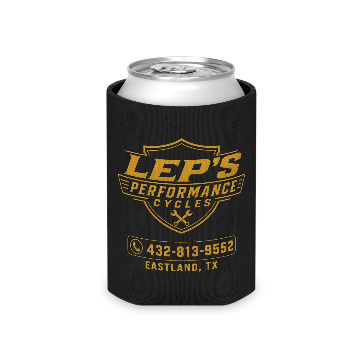 Can Cooler - LEP's Performance Cycles Logo (Eastland, TX)