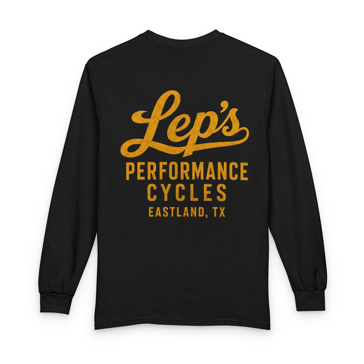 Lep’s Performance Cycles Long Sleeve Tee — Vintage Bike Shop Shirt