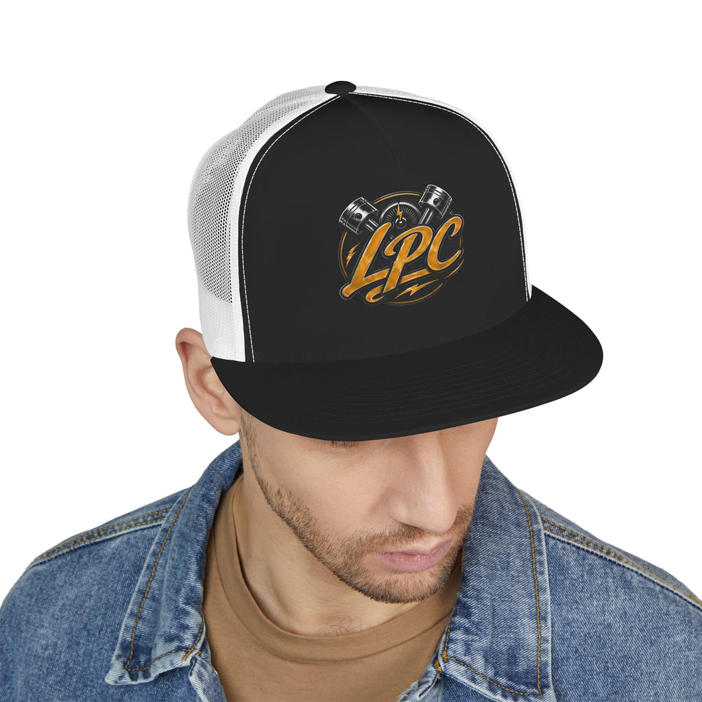 LPC Engine Logo Trucker Cap — Retro Mechanic Mesh Hat