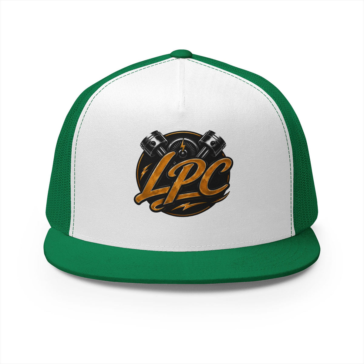 LPC Engine Logo Trucker Cap — Retro Mechanic Mesh Hat
