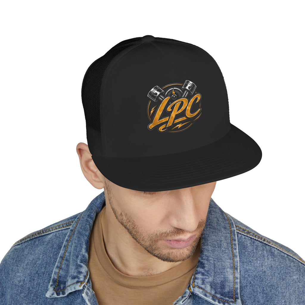 LPC Engine Logo Trucker Cap — Retro Mechanic Mesh Hat